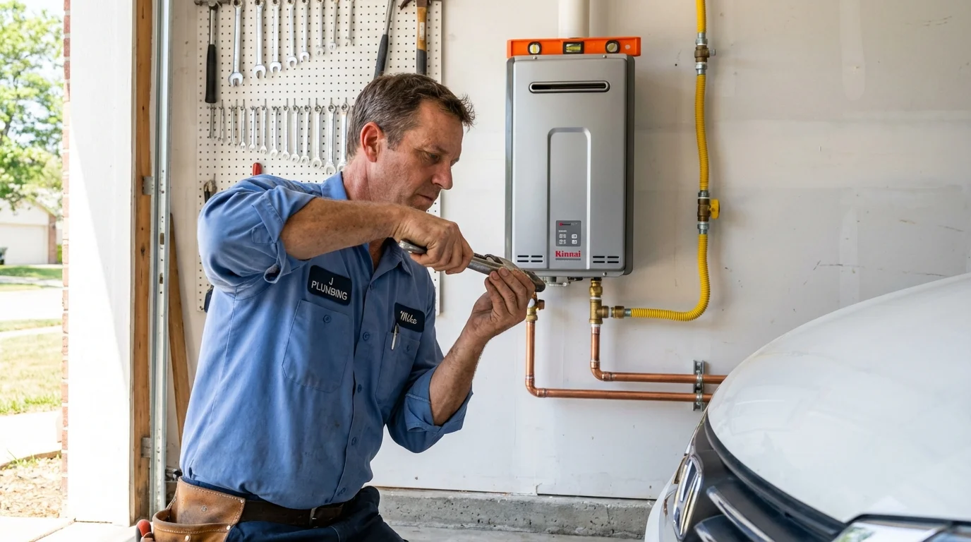 Tankless water heater installation by a Johns Plumbing LLC plumber in Inman